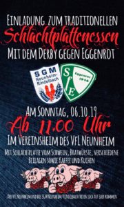 Schlachtplattenessen zum Derby @ Sportplatz VfL Neunheim